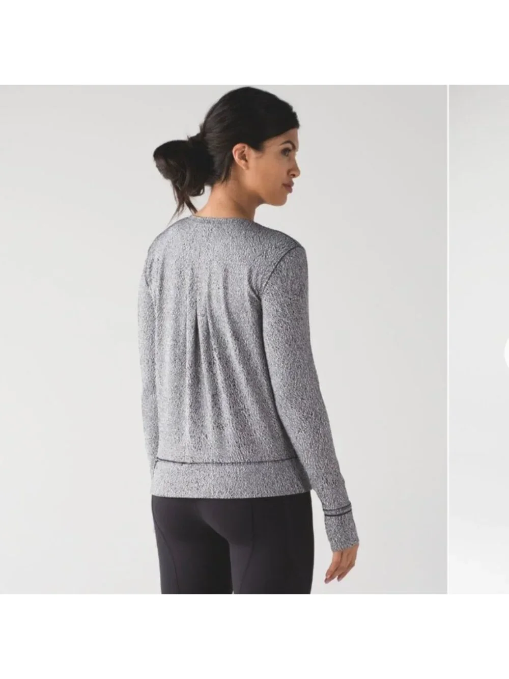 Lululemon Rush Hour Long Sleeve Running Luon Spray Jacquard White Black